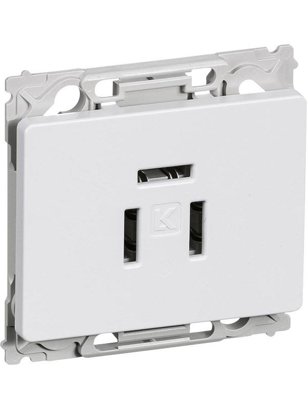 LK Opus66 telephone outlet 3p - flush Valkoinen