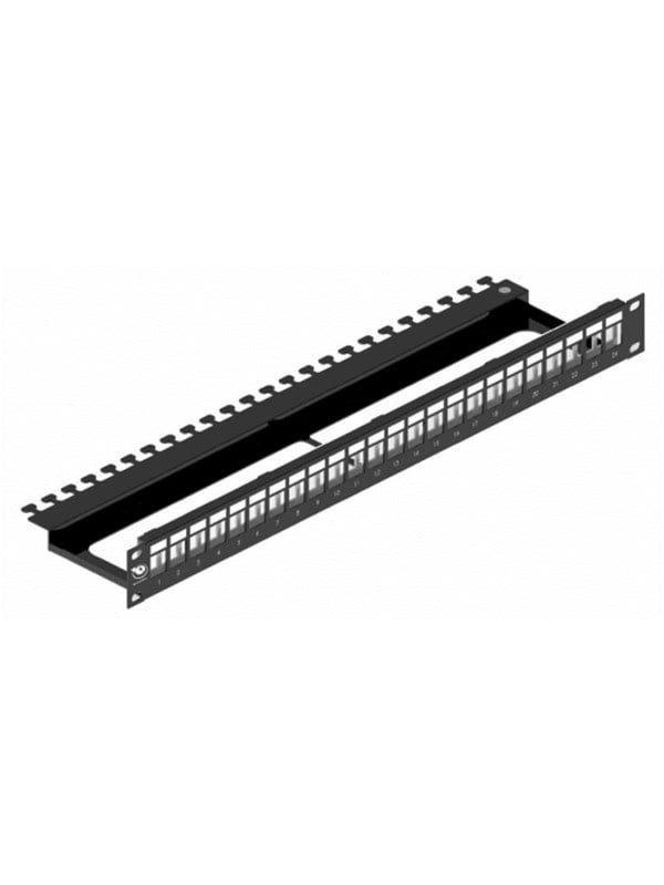 Leviton Patch panel for 24xrj45 tool-free jacks 1u Musta