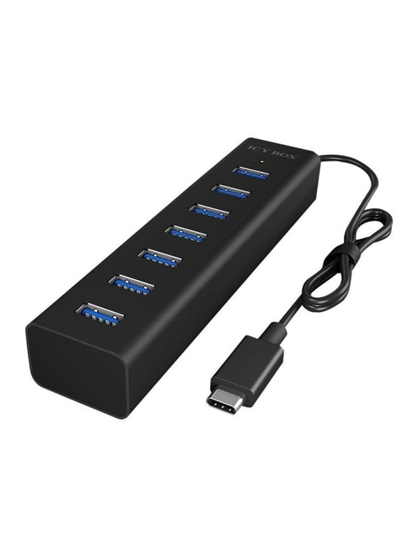 ICY BOX JÄÄBOXI USB hub - 7 porttia - USB 3.2 - Musta