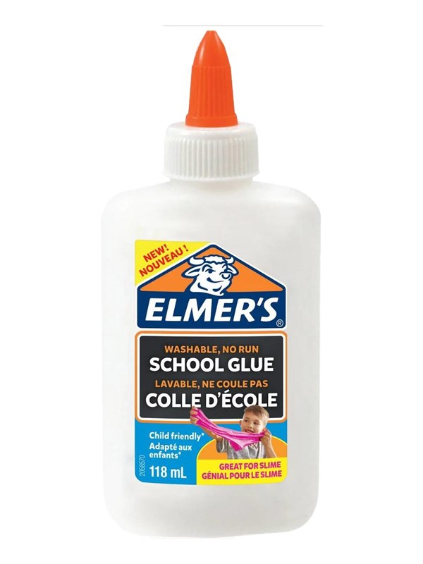 Elmer's valkoinen PVA-liima | 118 ml | Pestävä ja sopii lapsille | Sopii hyvin liman tekemiseen ja askarteluun