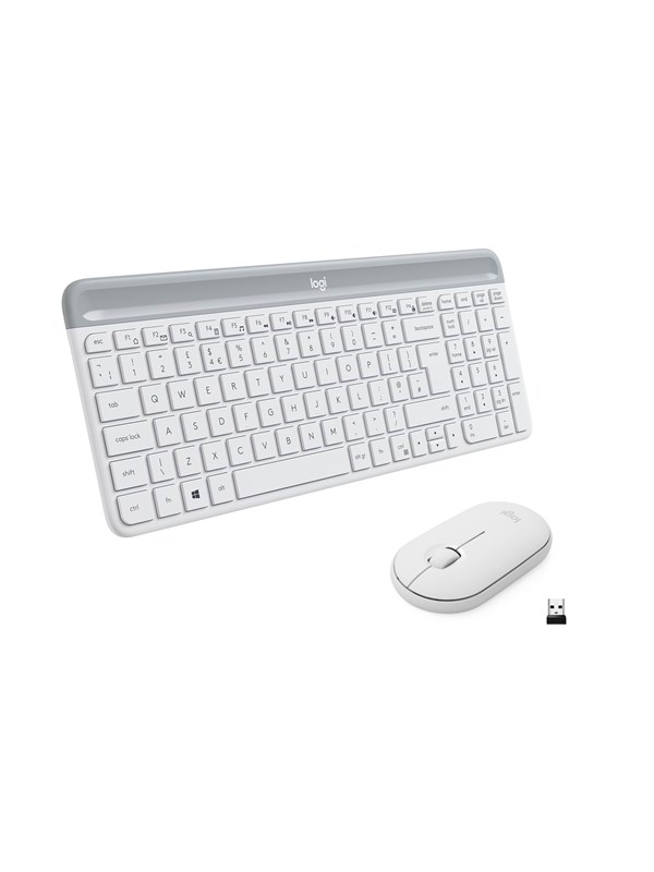 Logitech MK470 Slim Wireless Näppäimistö & Mouse Combo - Off-White - Näppäimistö ja Hiirisetti - Pohjoismainen - Valkoinen