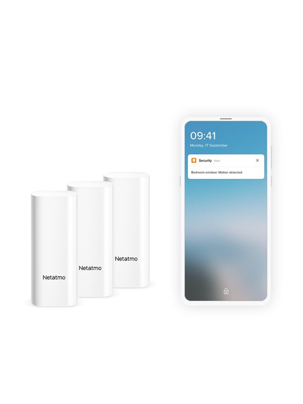 Netatmo Älykkäät ovien ja ikkunoiden anturit 3 kappaleen paketissa.