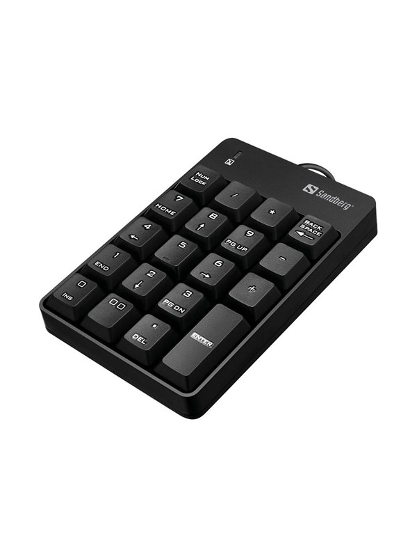 Sandberg USB-kaapelilla liitettävä numeronäppäimistö - näppäimistö - Numeroryhmän - Musta