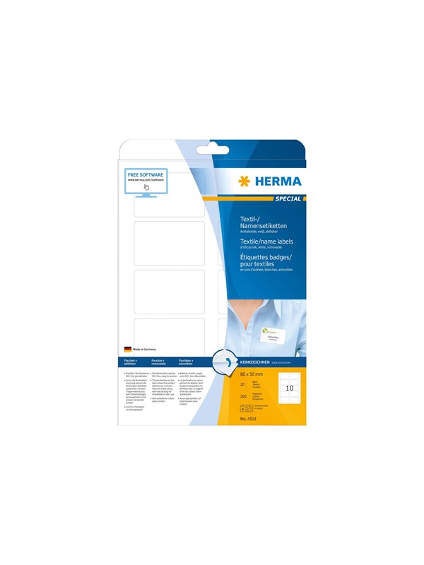 HERMA Erityisnimi/tekstiili