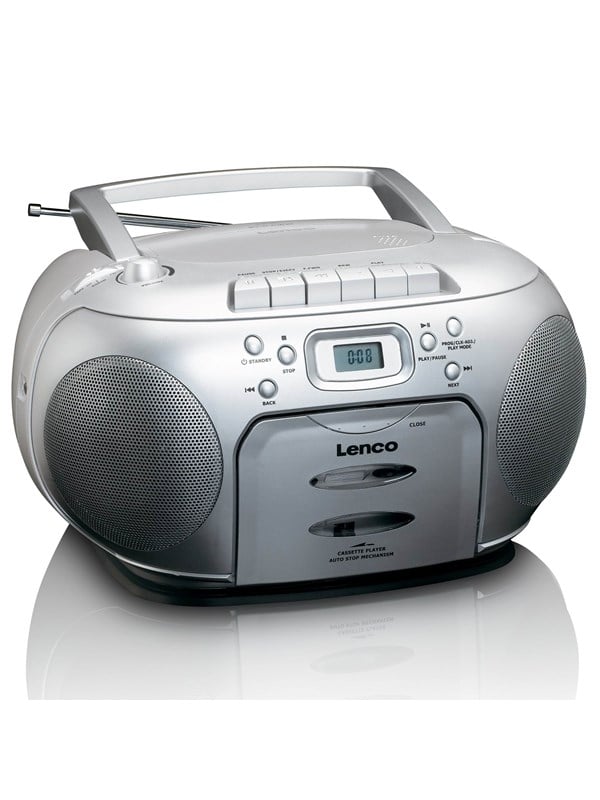 Lenco SCD-420 - kantokaiutin - CD - FM - Stereo - hopea