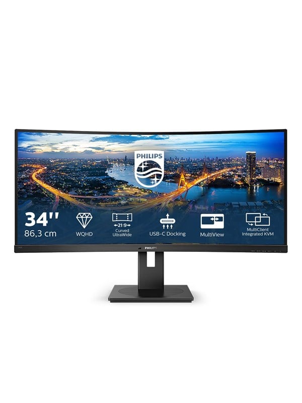 34" Philips B-linja 346B1C UWQHD 100Hz USB 90W Hub LAN-kaiuttimilla.