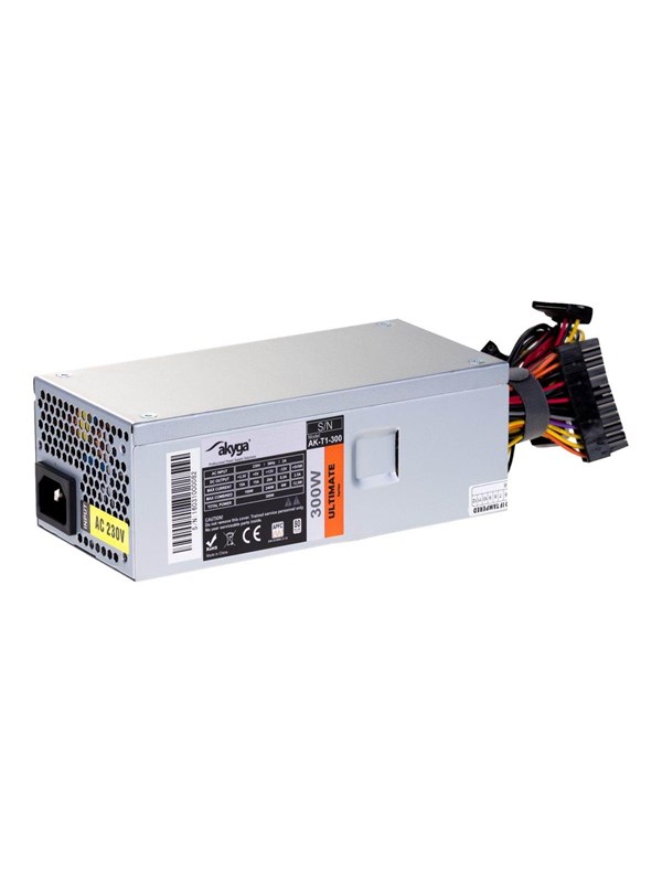 Akyga AK-T1-300 - power supply Virtalähde - 300 Watt - 80 mm - ATX - 80 Plus Valkoinen sertifioitu