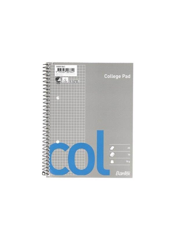 Bantex Col College Pad Squared Punched Holes A5