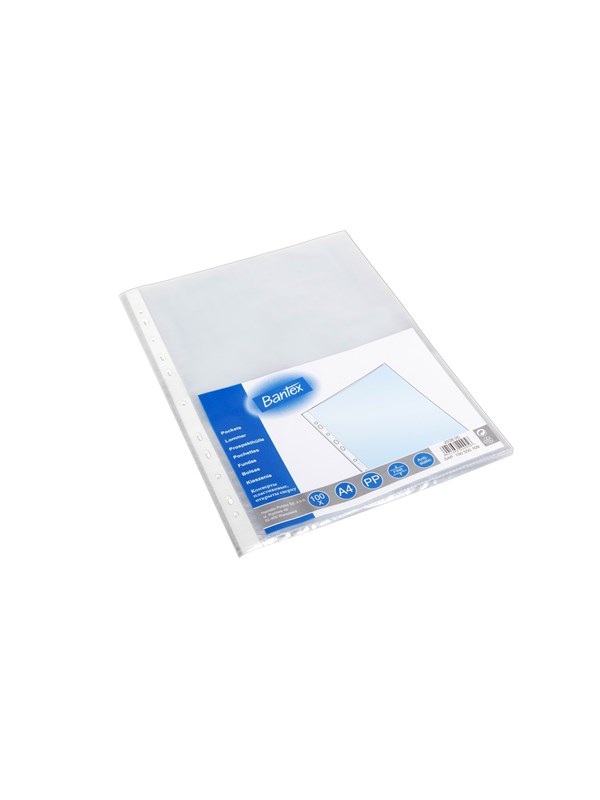 Bantex Punched Pocket PP smooth A4 45 mic. Laukku of 100