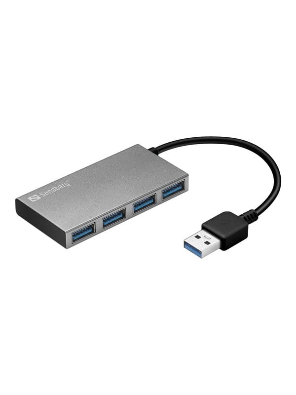 Sandberg USB 3.0 taskunavikko - hubi - 4 porttia USB hub - 4 porttia - hopea
