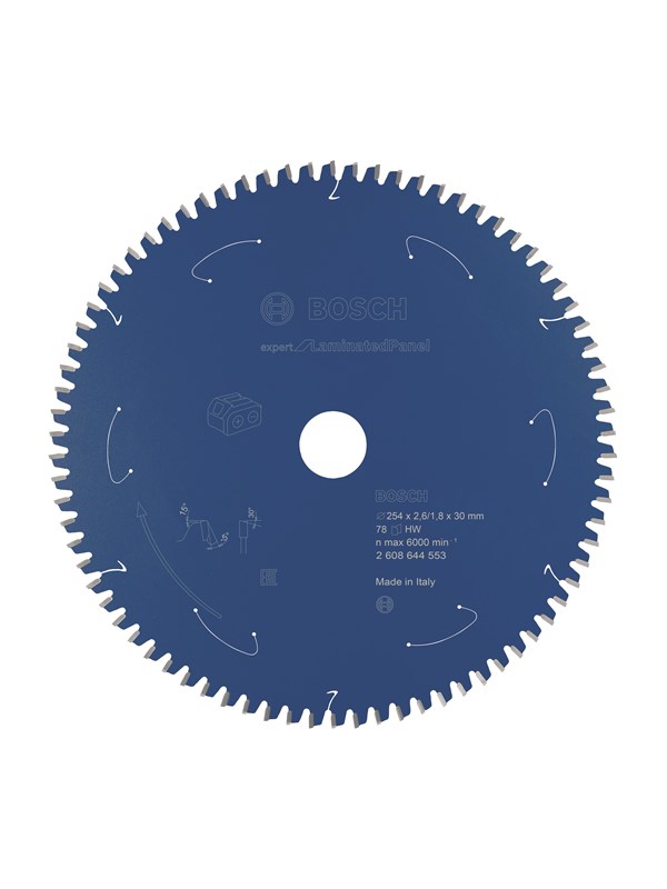 Bosch Expert for Laminated Panel -pyörösahanterä johdottomiin sahoihin 254 x 2,6 / 1,8 x 30 T78