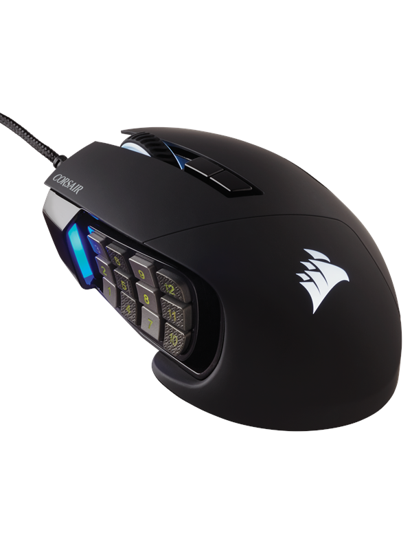 Corsair SCIMITAR RGB ELITE MMO - Musta - Pelihiiri - Optinen - 17 painiketta - Musta RGB-valolla