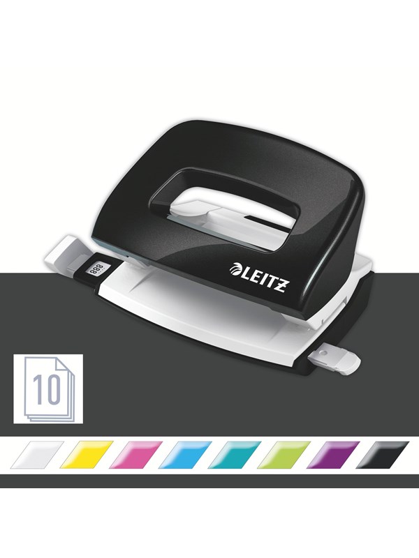 Leitz WOW mini metallilävistäjä 2-reik. / 10 arkkia Musta