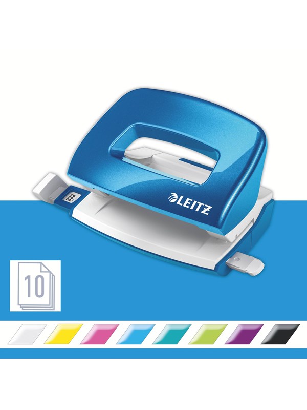 Leitz WOW mini metallilävistäjä 2-reik. / 10 arkkia Sininen