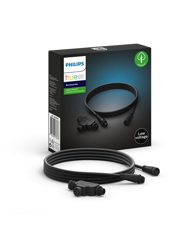 Philips Hue ulkokäyttöön soveltuva LV-kaapeli 2,5 metriä + T-liitin