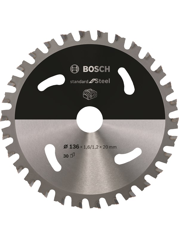 Bosch Standard for Steel -pyörösahanterä johdottomiin sahoihin 136 x 1,6 / 1,2 x 20 T30