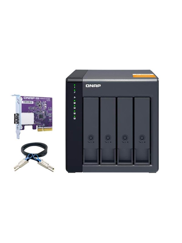 QNAP TL-D400S 4-Bay High-performance desktop SATA 6Gbps JBOD storage enclosure + QXP PCIe card