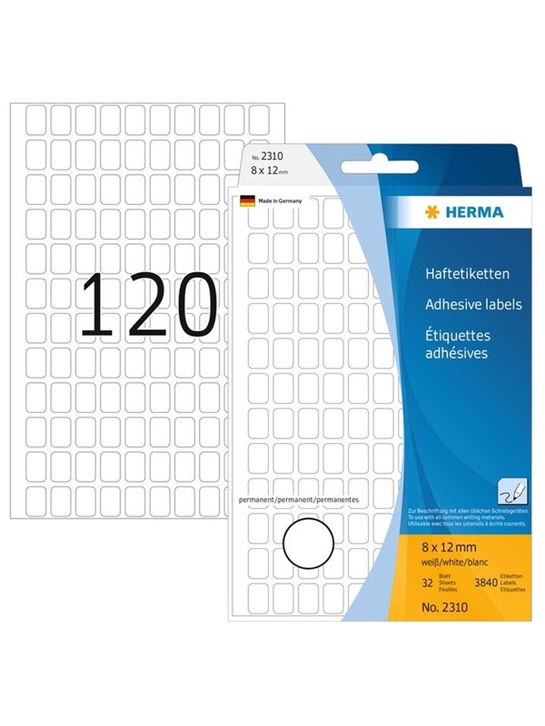 HERMA - etiketit - 3840 etikettiä - 8 x 12 mm
