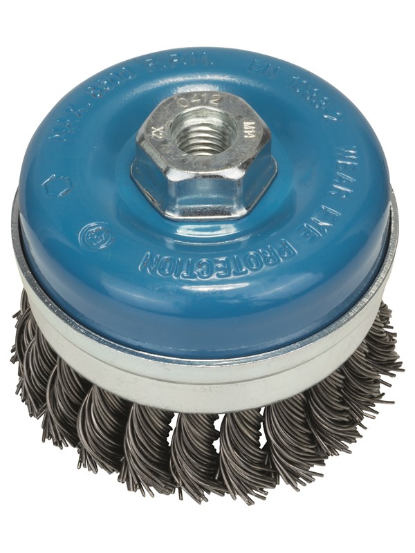 Bosch Kuppiharja, kierretty teräslanka, 90 90 mm, 0,8 mm, M14