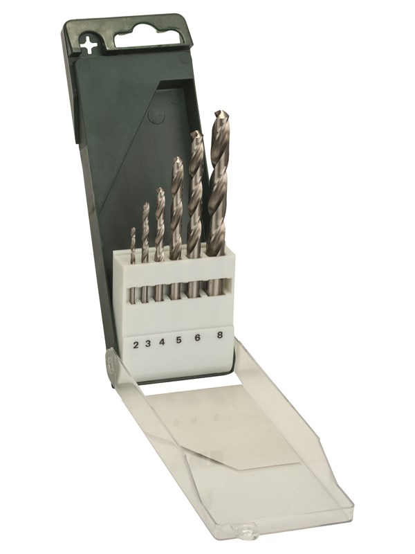 Bosch 6-os. metalliporanteräsarja HSS-G, DIN 338 2,0; 3,0; 4,0; 5,0; 6,0; 8,0 mm
