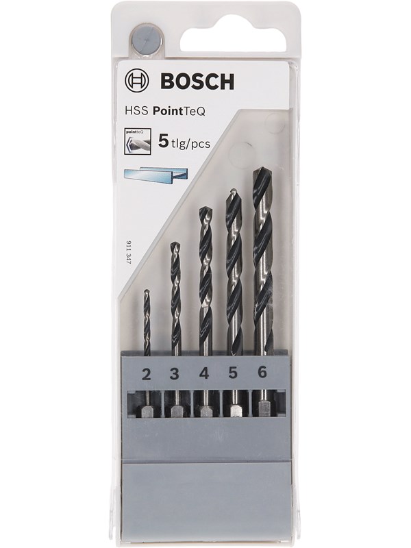 Bosch HSS PointTeQ Hex -poranterä, 5-osainen sarja 2/3/4/5/6 mm