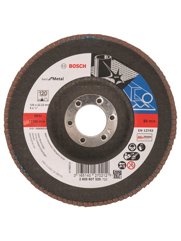 Bosch Tasoliuskalaikka X571, Best for Metal Ø= 125 mm; K= 120, taivutettu