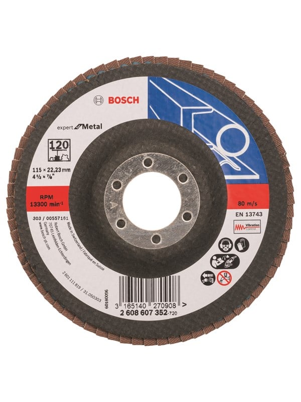 Bosch Tasoliuskalaikka X551, Expert for Metal Ø= 115 mm; K= 120, taivutettu