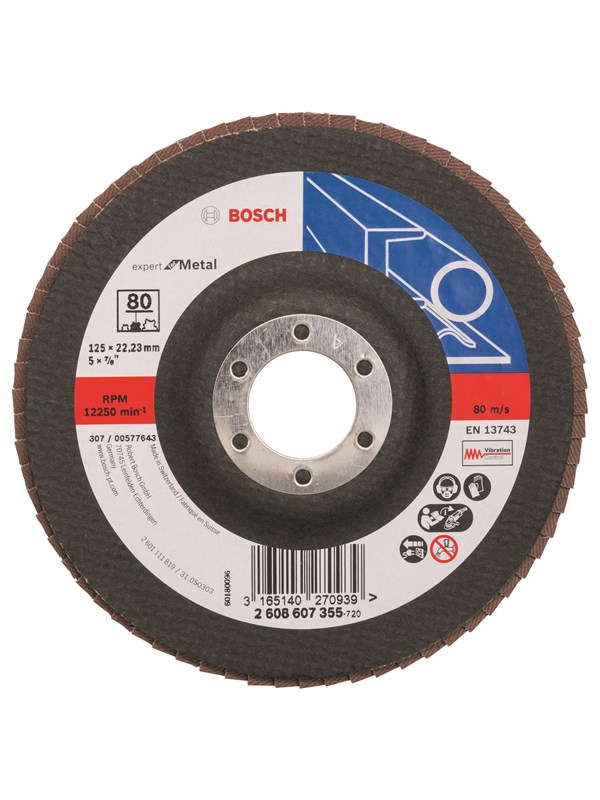 Bosch Tasoliuskalaikka X551, Expert for Metal Ø= 125 mm; K= 80, taivutettu