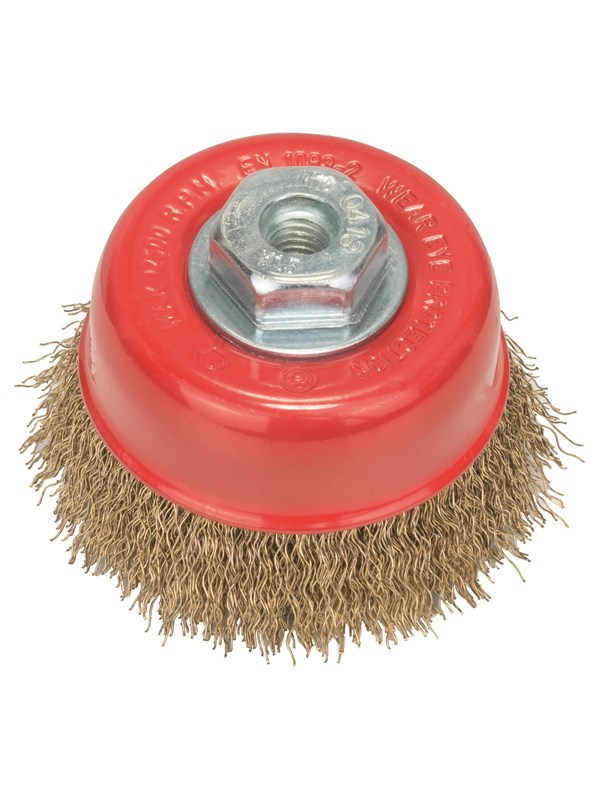 Bosch Kuppiteräsharja, aallotettu teräslanka, messinkipinnoitettu, 75 75 mm, 0,3 mm, M10