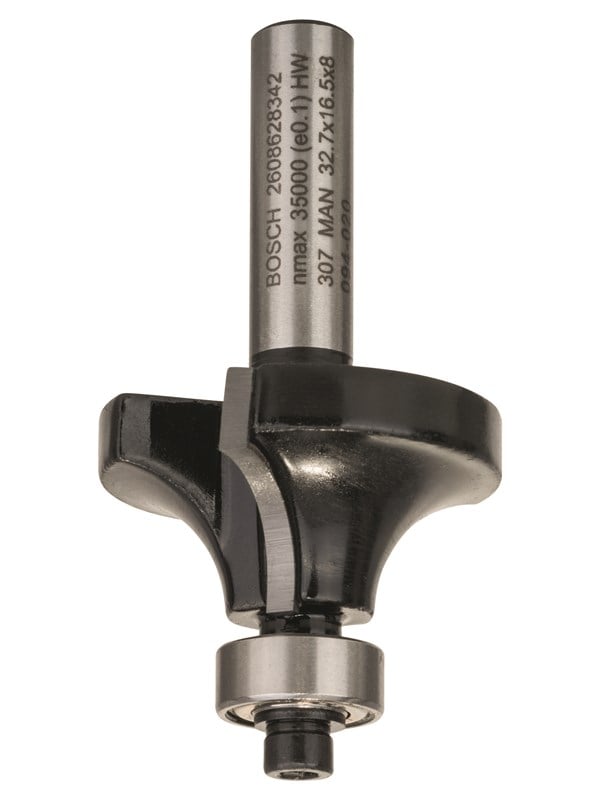 Bosch Pyöristysjyrsin, 8 mm, R1 10 mm, L 16,5 mm, G 57 mm 8 mm, R1 10 mm, L 16,5 mm, G 57 mm