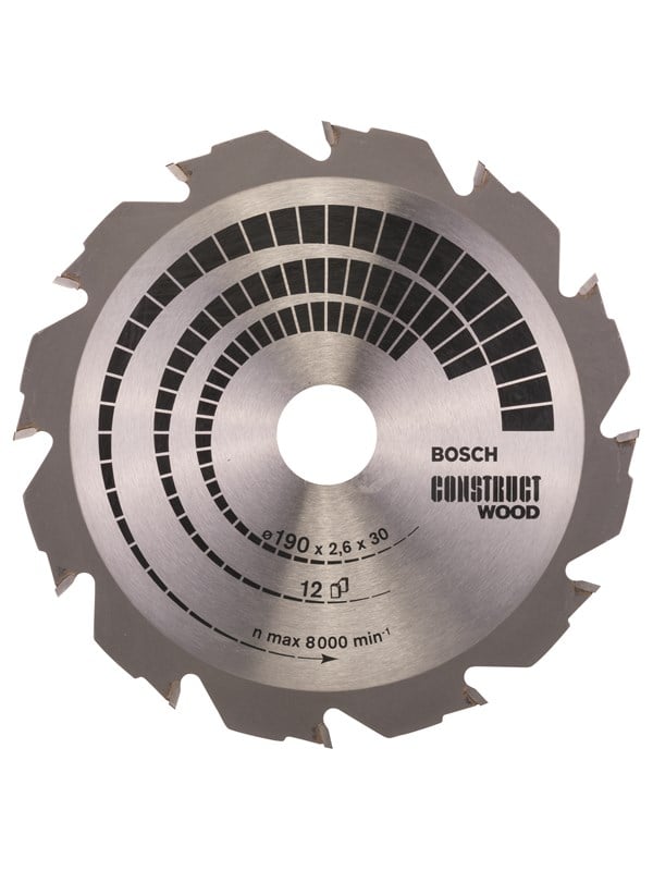 Bosch Pyörösahanterä Construct Wood 190 x 30 x 2,6 mm; 12