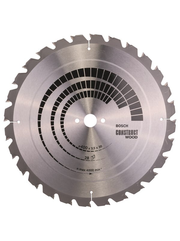 Bosch Pyörösahanterä Construct Wood 400 x 30 x 3,5 mm; 28