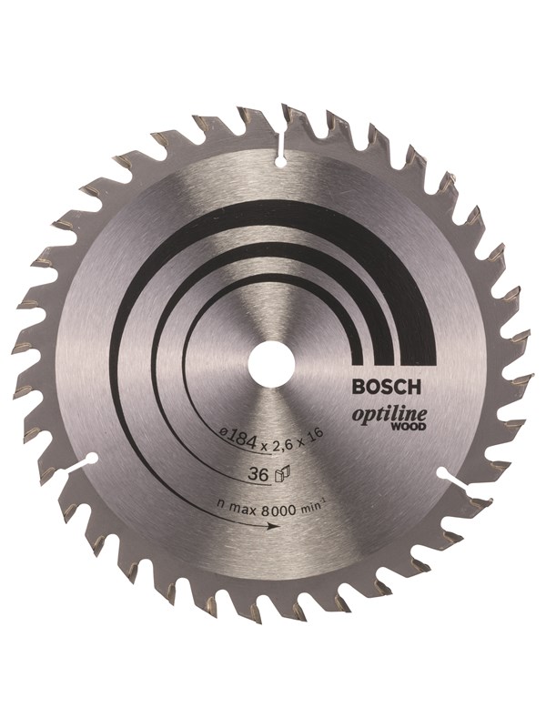 Bosch Pyörösahanterä Optiline Wood 184 x 16 x 2,6 mm, 36