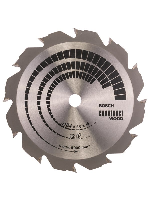 Bosch Pyörösahanterä Construct Wood 184 x 16 x 2,6 mm; 12