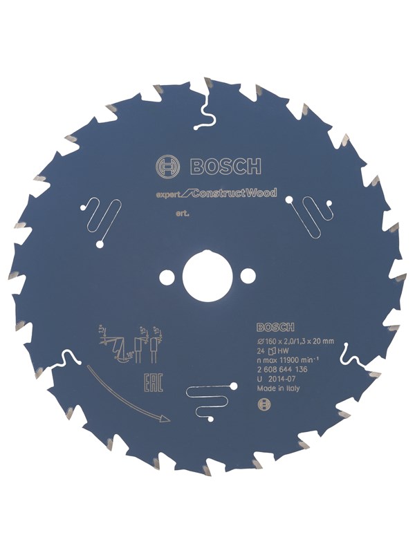 Bosch Pyörösahanterä Expert for Construct Wood 160 x 20 x 2,0 mm, 24