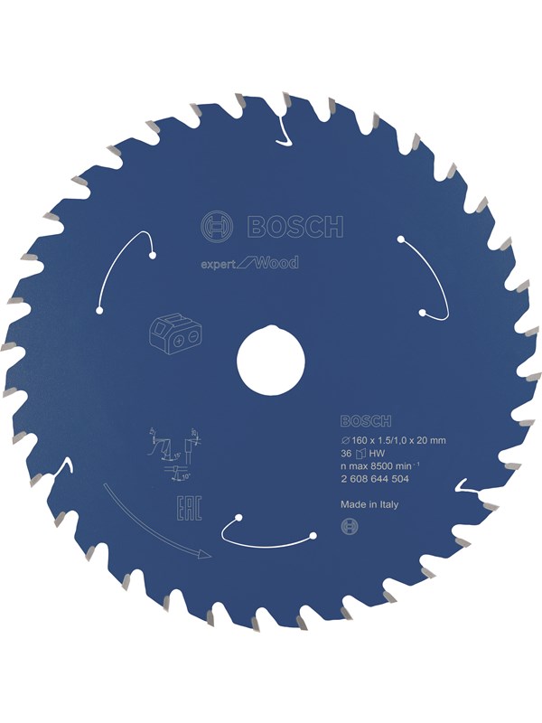 Bosch Expert for Wood -pyörösahanterä johdottomiin sahoihin 160 x 1,5 / 1 x 20 T36