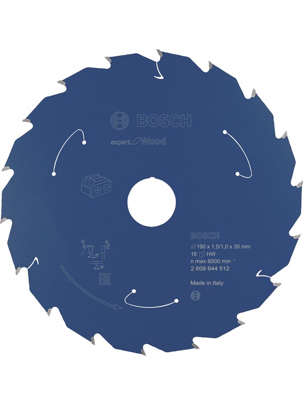 Bosch Expert for Wood -pyörösahanterä johdottomiin sahoihin 190 x 1,5 / 1 x 30 T18