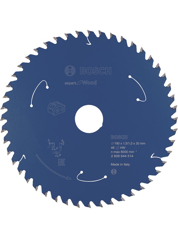 Bosch Expert for Wood -pyörösahanterä johdottomiin sahoihin 190 x 1,5 / 1 x 30 T48