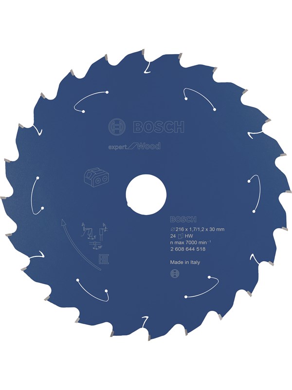 Bosch Expert for Wood -pyörösahanterä johdottomiin sahoihin 216 x 1,7 / 1,2 x 30 T24