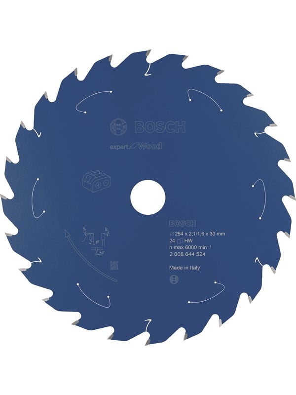 Bosch Expert for Wood -pyörösahanterä johdottomiin sahoihin 254 x 2,1 / 1,6 x 30 T24