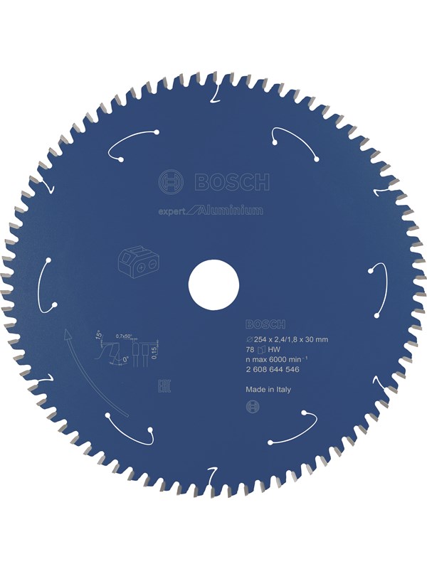 Bosch Expert for Aluminium -pyörösahanterä johdottomiin sahoihin 254 x 2,4 / 1,8 x 30 T78
