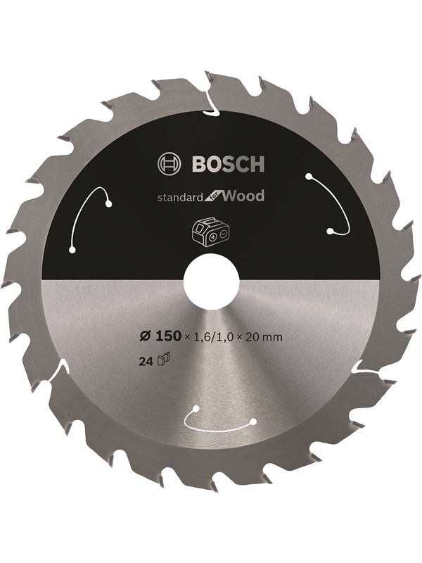 Bosch Standard for Wood -pyörösahanterä johdottomiin sahoihin 150 x 1,6 / 1 x 20 T24