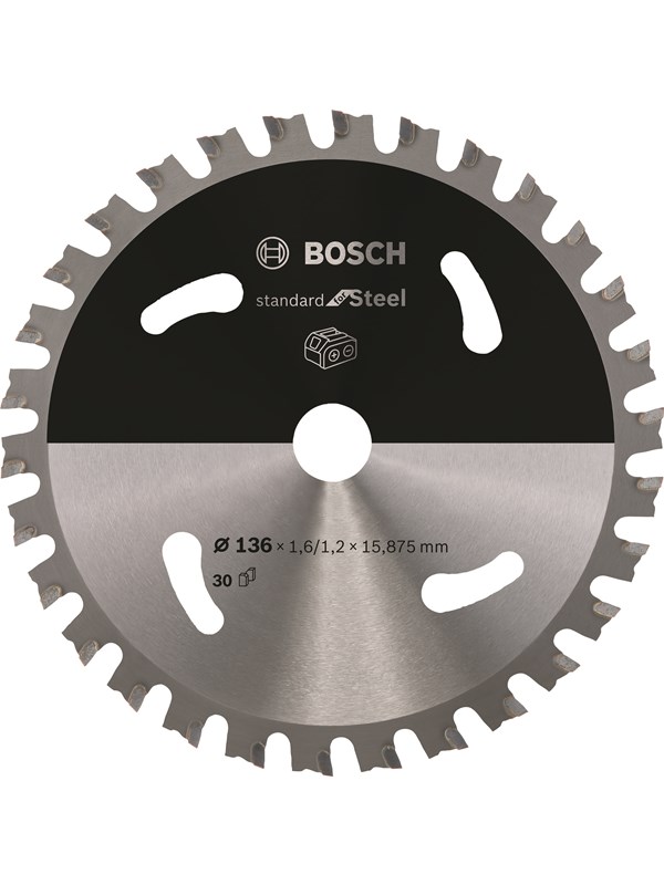 Bosch Standard for Steel -pyörösahanterä johdottomiin sahoihin 136 x 1,6 / 1,2 x 15,875 T30