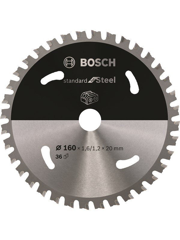 Bosch Standard for Steel -pyörösahanterä johdottomiin sahoihin 160 x 1,6 / 1,2 x 20 T36