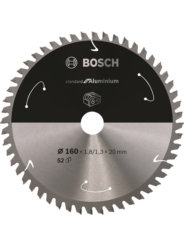 Bosch Standard for Aluminium -pyörösahanterä johdottomiin sahoihin 160 x 1,8 / 1,3 x 20 T52