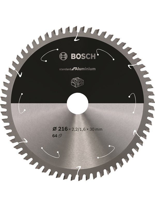 Bosch Standard for Aluminium -pyörösahanterä johdottomiin sahoihin 216 x 2,2 / 1,6 x 30 T64