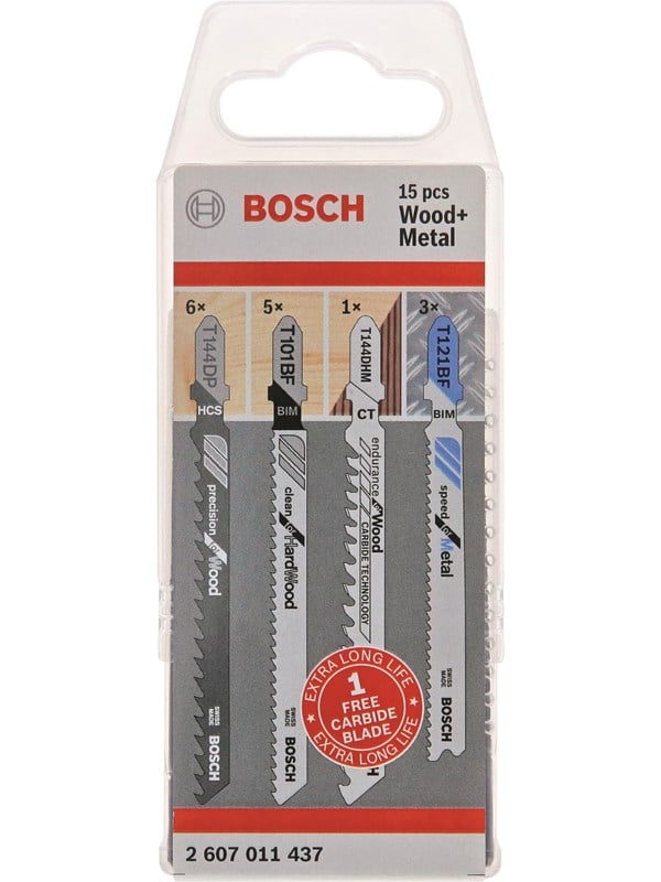 Bosch JSB, 15-osainen Wood and Metal -paketti