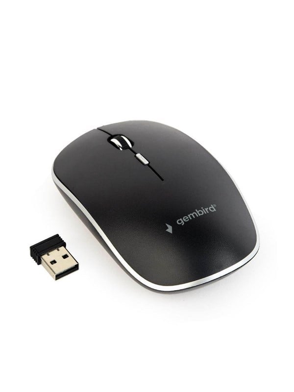 Gembird MUSW-4B-01 - mouse - 2.4 GHz - Musta - Hiiri - Optinen - 4 painiketta - Musta
