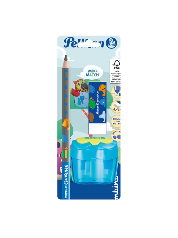 Pelikan Starter set combino® pencil eraser sharpener assorted