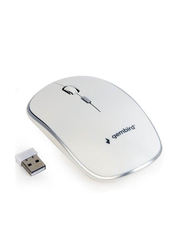 Gembird MUSW-4B-01-W - mouse - 2.4 GHz - Valkoinen - Hiiri - Optinen - 4 painiketta - Valkoinen